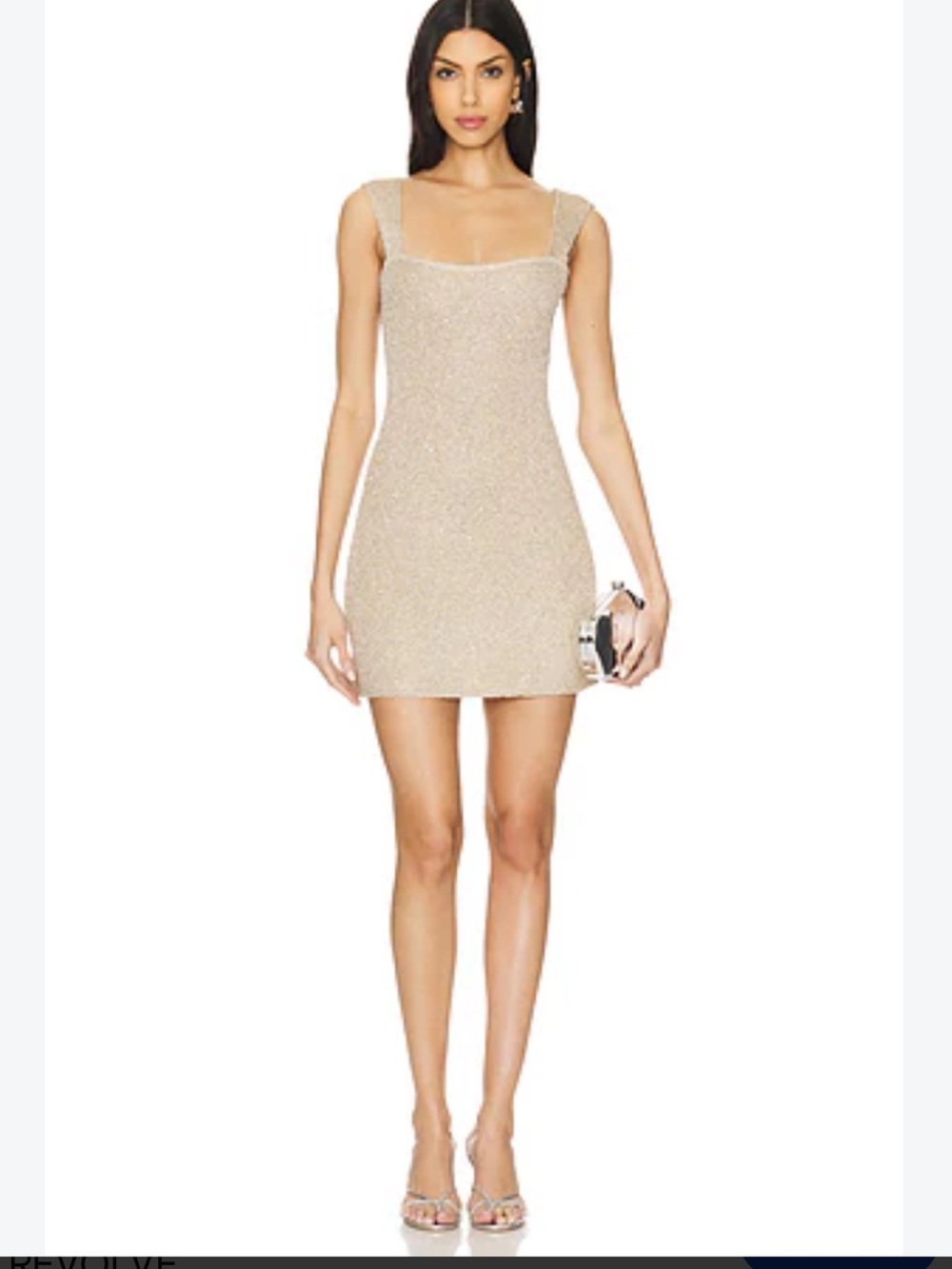 LPA Revolve Josi Mini Dress In Sand And Silver
